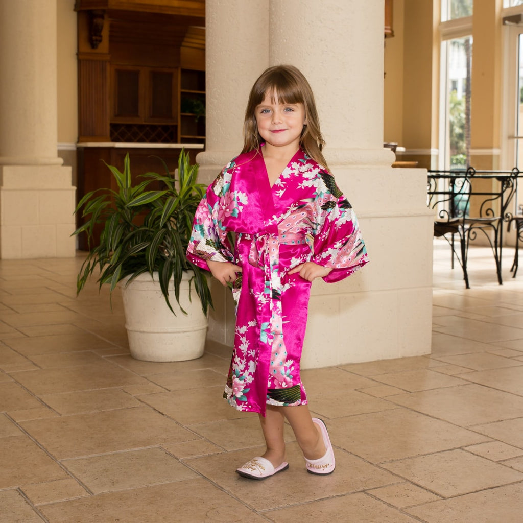 Kids Floral Peacock Robe