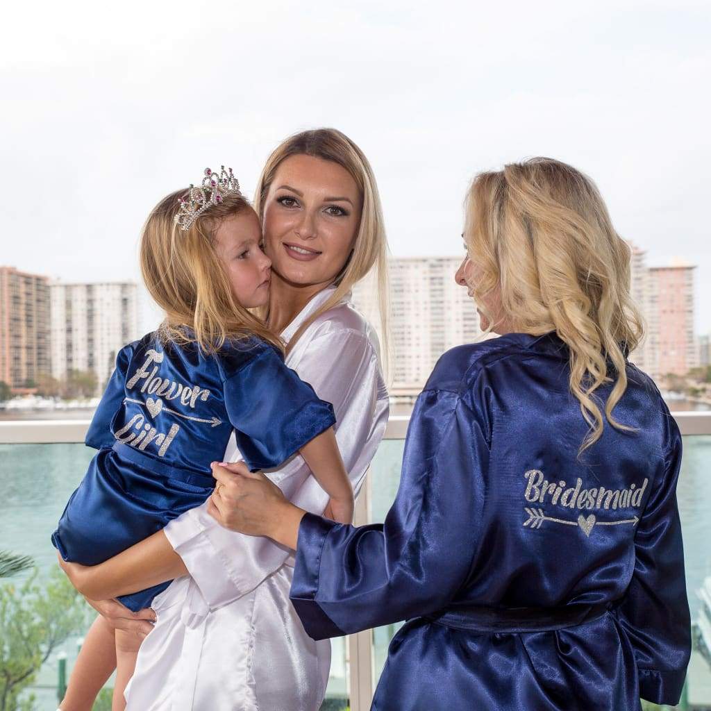 Flower Girl Satin Robes - Bridesmaids World