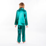 Kids Satin Pajamas Set Long Pants +long Sleeves