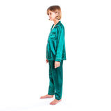 Kids Satin Pajamas Set Long Pants +long Sleeves