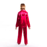 Kids Satin Pajamas Set Long Pants +long Sleeves