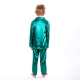 Kids Satin Pajamas Set Long Pants +long Sleeves