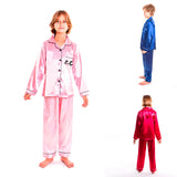 Kids Satin Pajamas Set Long Pants +long Sleeves