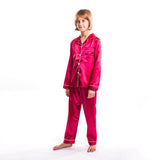 Kids Satin Pajamas Set Long Pants +long Sleeves