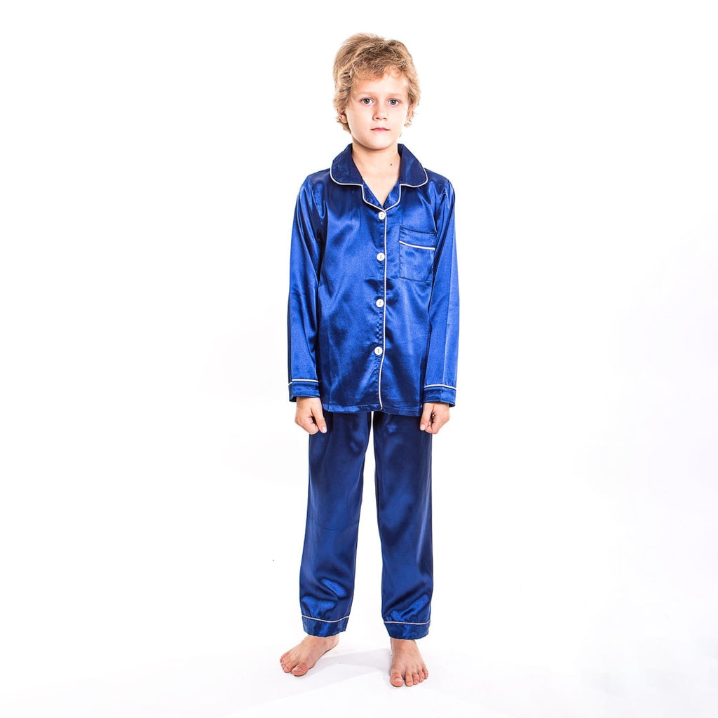 Kids Satin Pajamas Set Long Pants +long Sleeves