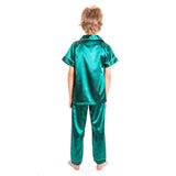 Kids Satin Pajamas Set Short Sleeves + Long Pants