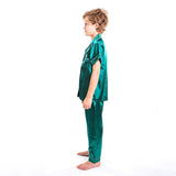 Kids Satin Pajamas Set Short Sleeves + Long Pants