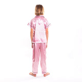 Kids Satin Pajamas Set Short Sleeves + Long Pants