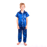 Kids Satin Pajamas Set Short Sleeves + Long Pants