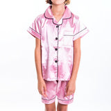 Kids Satin Pajamas Set Shorts+short Sleeves top