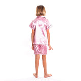 Kids Satin Pajamas Set Shorts+short Sleeves top