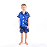 Kids Satin Pajamas Set Shorts+short Sleeves top