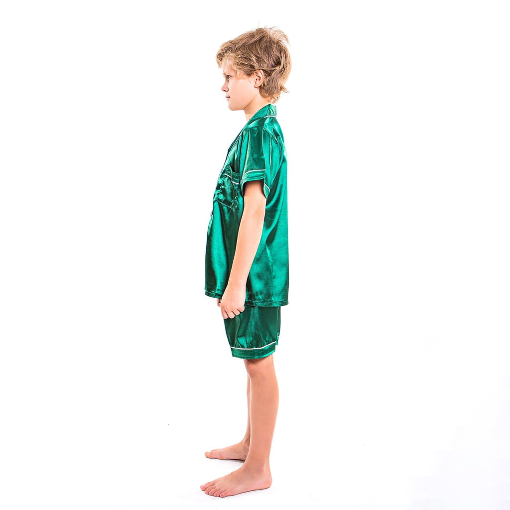 Kids Satin Pajamas Set Shorts+short Sleeves top