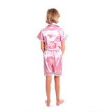 Kids Satin Pajamas Set Shorts+short Sleeves top