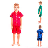Kids Satin Pajamas Set Shorts+short Sleeves top