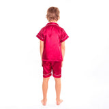 Kids Satin Pajamas Set Shorts+short Sleeves top
