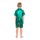 Kids Satin Pajamas Set Shorts+short Sleeves top