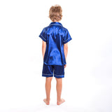 Kids Satin Pajamas Set Shorts+short Sleeves top