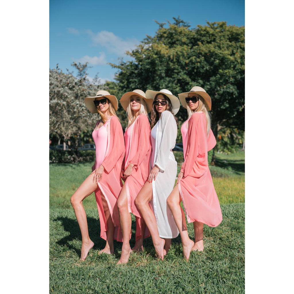 Long Swim Cover Ups with Belt