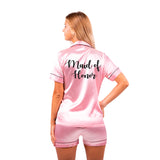 Maid of Honor Silky Pajamas Short Sleeves + Shorts