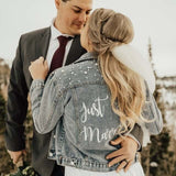 Mrs Bridal Customized Denim Jacket with Pearls