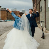 Mrs Bridal Customized Denim Jacket with Pearls