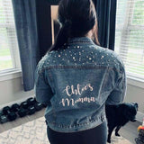 Mrs Bridal Customized Denim Jacket with Pearls