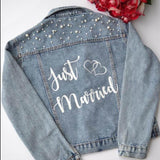 Mrs Bridal Customized Denim Jacket with Pearls