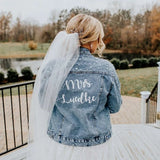 Mrs Bridal Customized Denim Jacket with Pearls