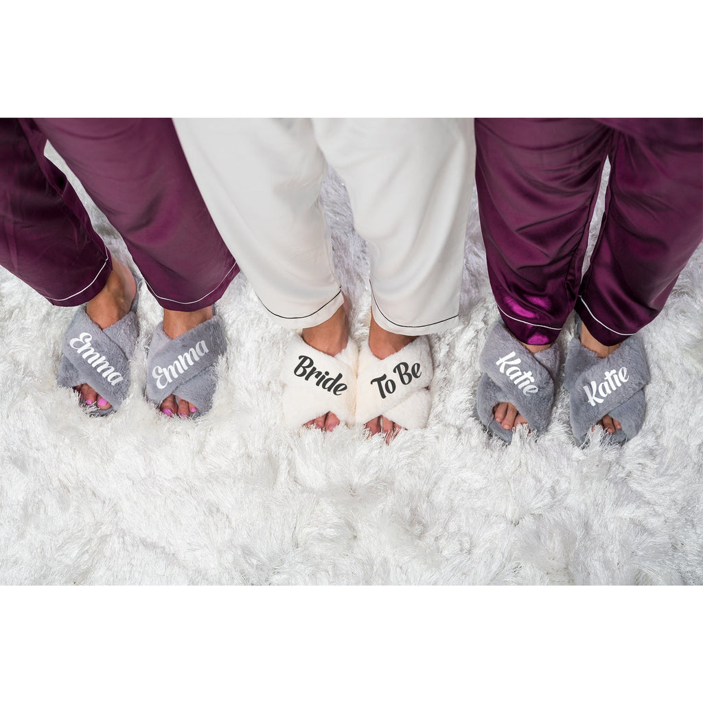 Personalized Fluffy Cross Slippers