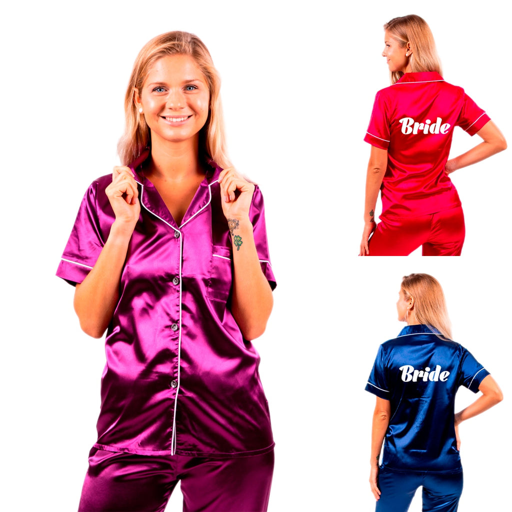 Silky Bridesmaid Pajamas Long Sleeves + Long Bottons