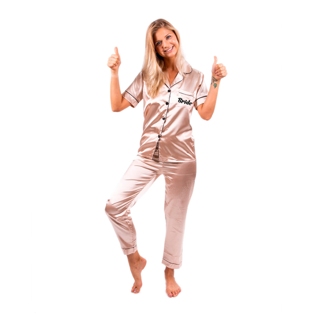 Silky Bridesmaid Pajamas Long Sleeves + Long Bottons