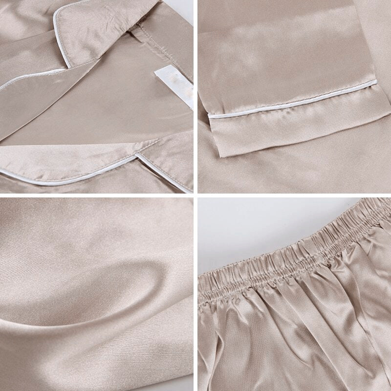 Silky Bridesmaid Pajamas Long Sleeves + Long Bottons