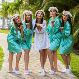 Satin Customized Bride and Bridesmaid Robes for Wedding Party