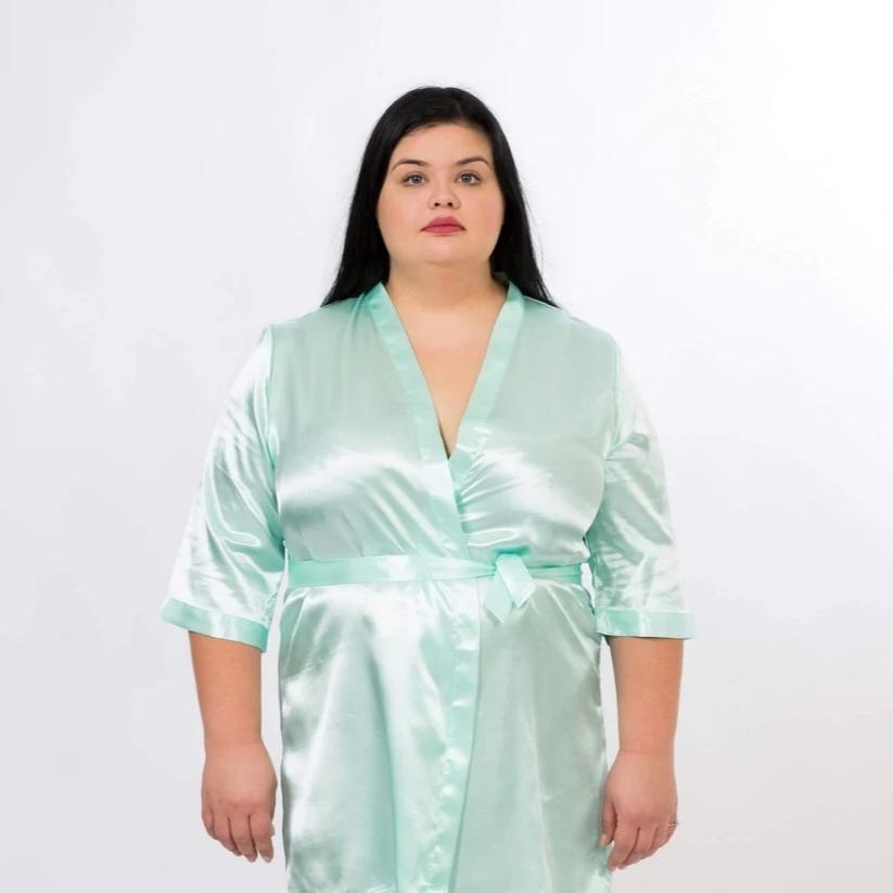 Coral Customized Bride and Bridesmaid Satin Robes for Wedding Party - Bridesmaids World