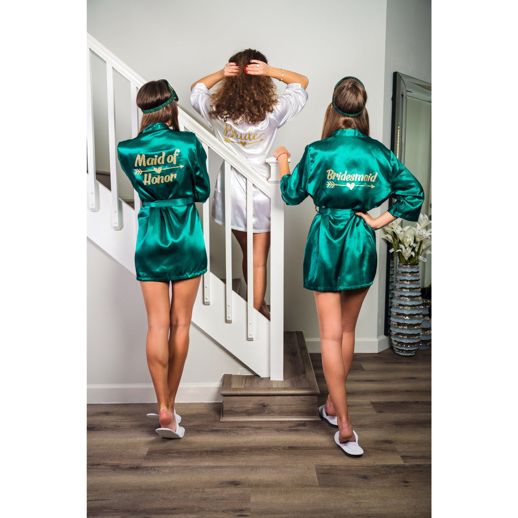 Satin Customized Bride and Bridesmaid Robes for Wedding Party