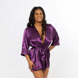 Coral Customized Bride and Bridesmaid Satin Robes for Wedding Party - Bridesmaids World