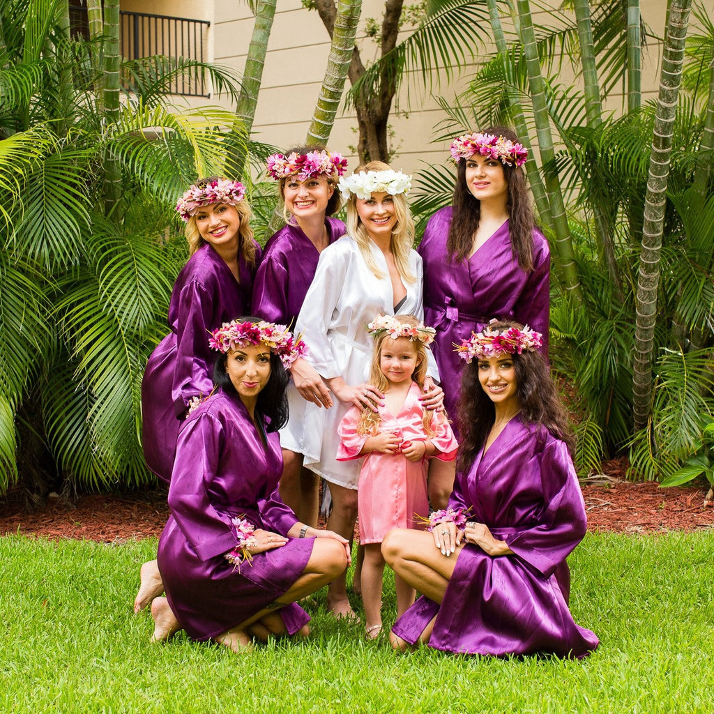 Satin Customized Bride and Bridesmaid Robes for Wedding Party