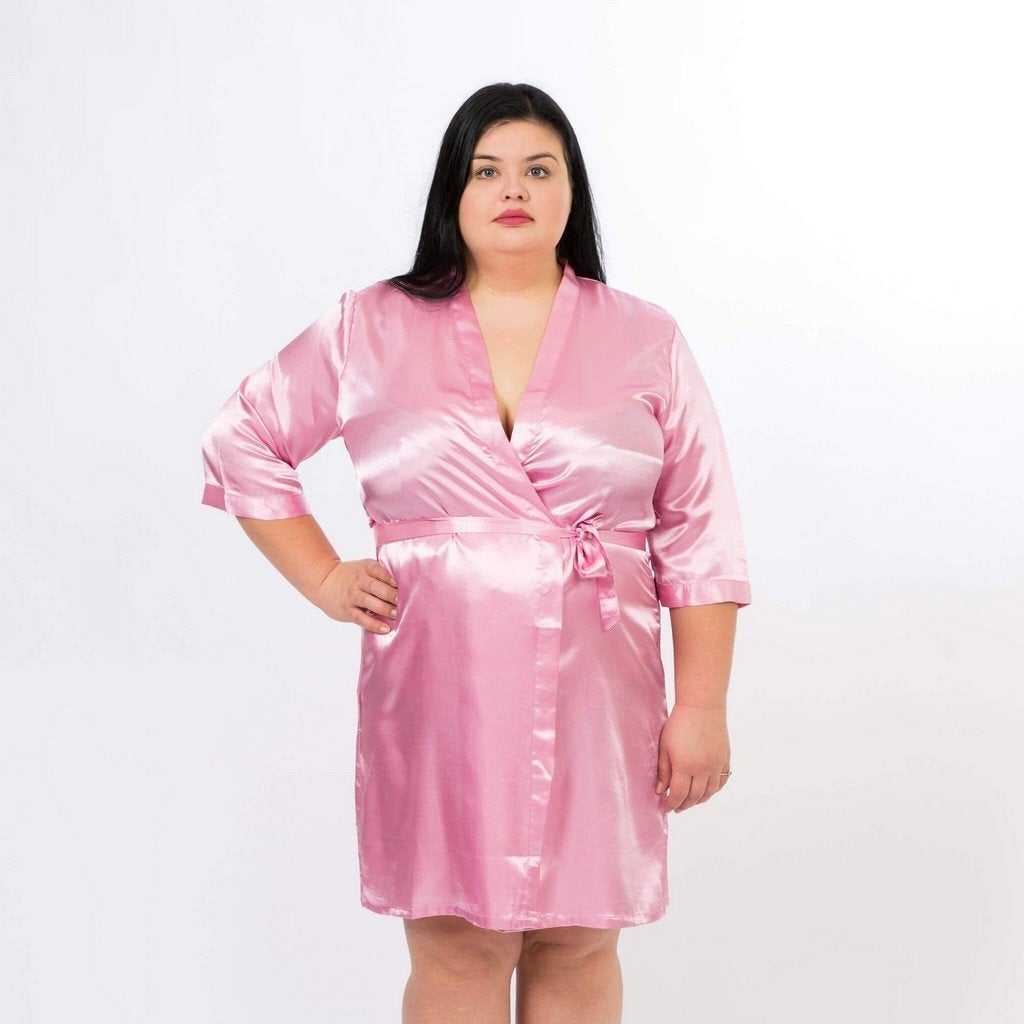 Coral Customized Bride and Bridesmaid Satin Robes for Wedding Party - Bridesmaids World