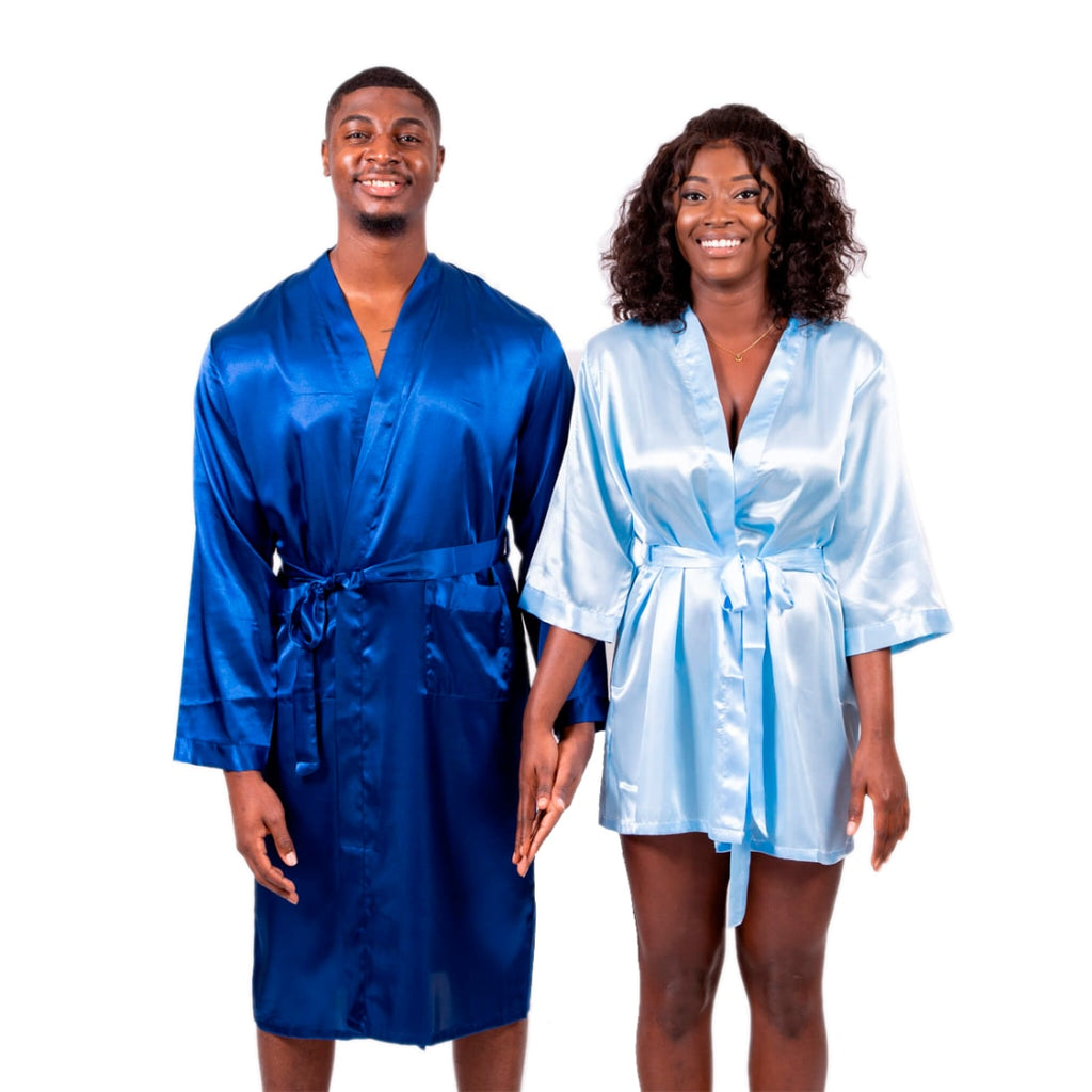 Satin King and Queen Matching Family Robes Set with Personalization