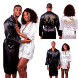 Satin King and Queen Matching Family Robes Set with Personalization