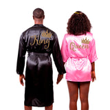 Satin King and Queen Matching Family Robes Set with Personalization