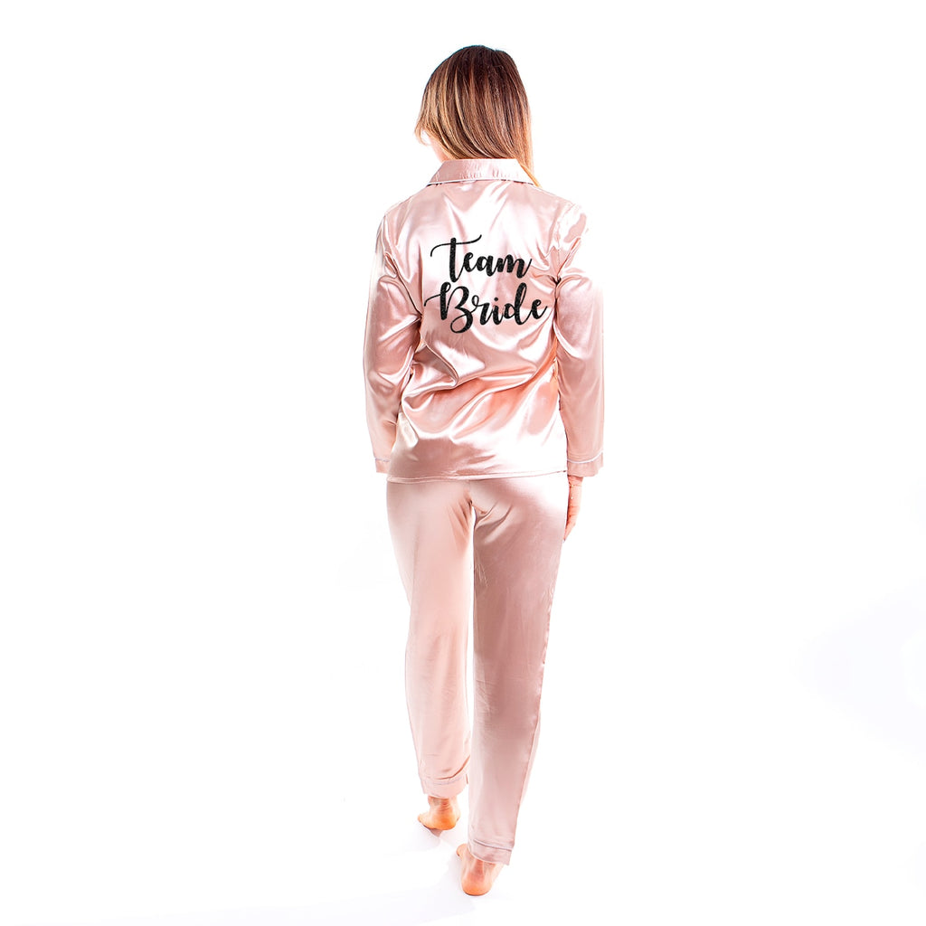 Silky Team Bride Pajamas Long Sleeves + Pants