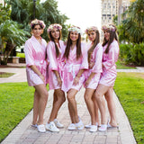 Set of 5 Robes Bridesmaid Satin Robes