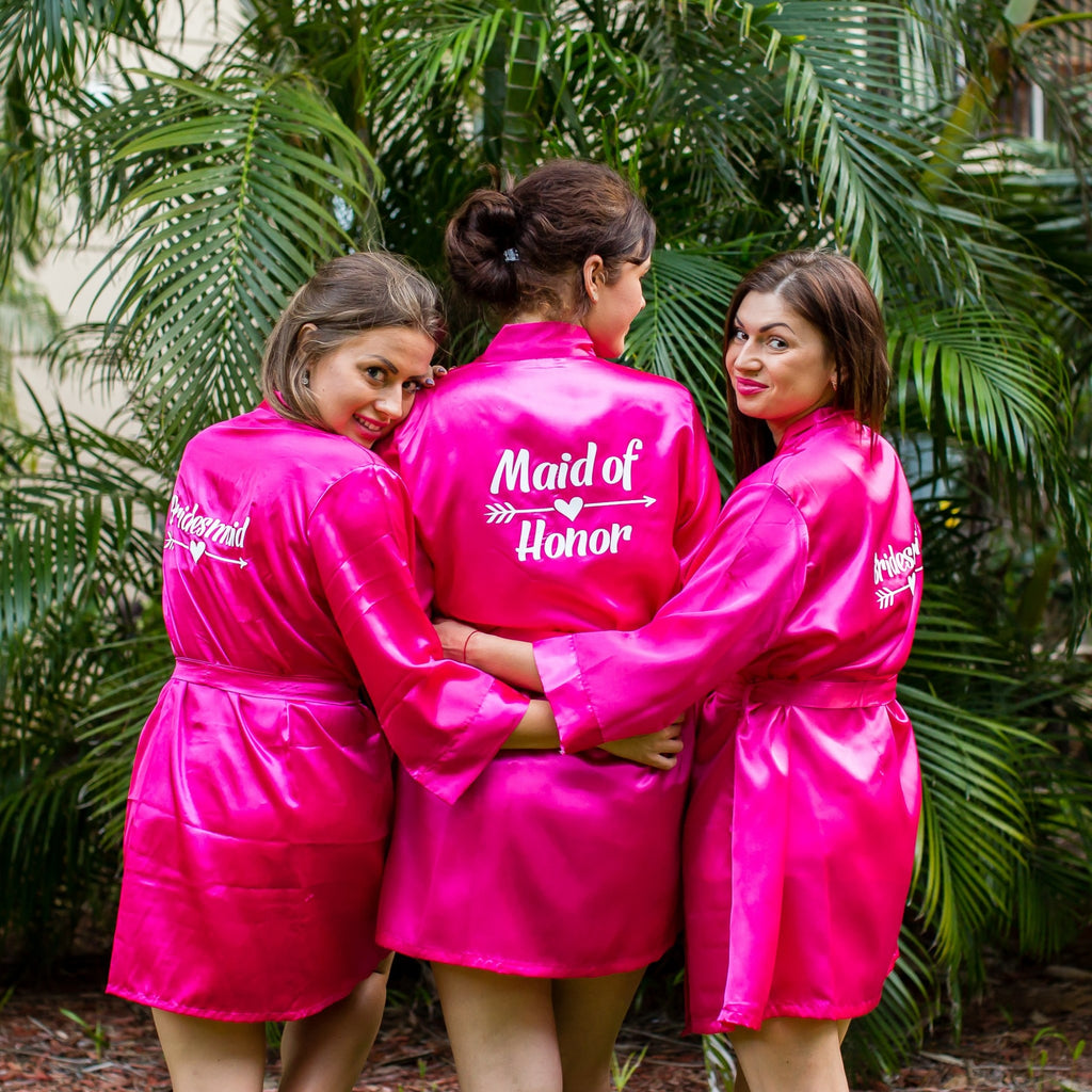 Set of 8 Robes Bridesmaid Satin Robes