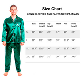 Men's Satin Pajamas Long  Sleeves + Pants