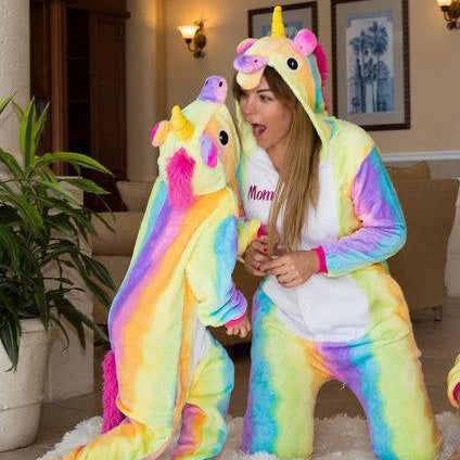 Rainbow Unicorn One piece Pajamas Set - Bridesmaid's World