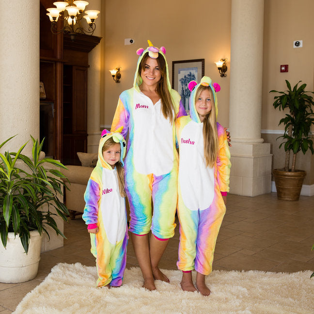 Rainbow Unicorn One piece Pajamas Set - Bridesmaid's World