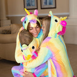 Rainbow Unicorn Hooded Union Suit Pajamas - Bridesmaid's World