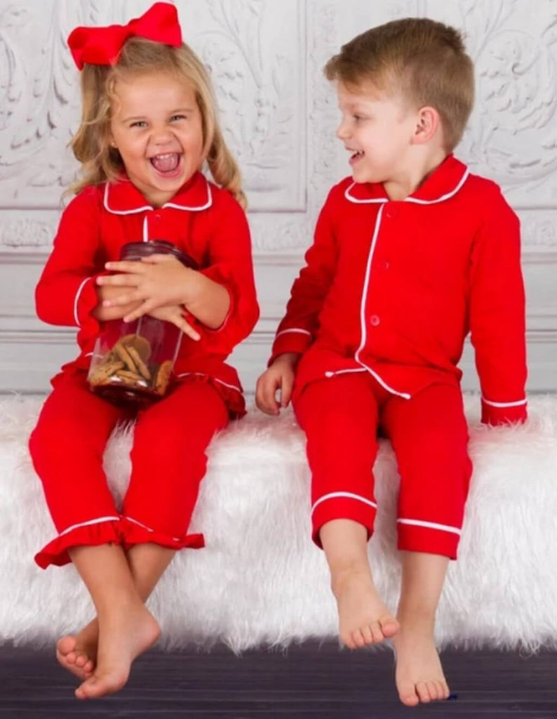 Kids Customized Ruffled Sleeves Pajamas Set - Bridesmaid's World